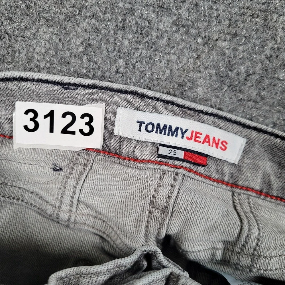 Vintage Tommy Jeans Mom Denim Shorts Womens 25 Gray Cutoff‎ Frayed Hem High Rise